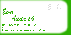 eva andrik business card